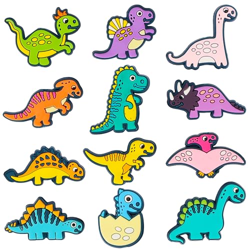 12PCS Dinosaur Silicone Focal Beads Craft for Beadable Pen Keychain Making