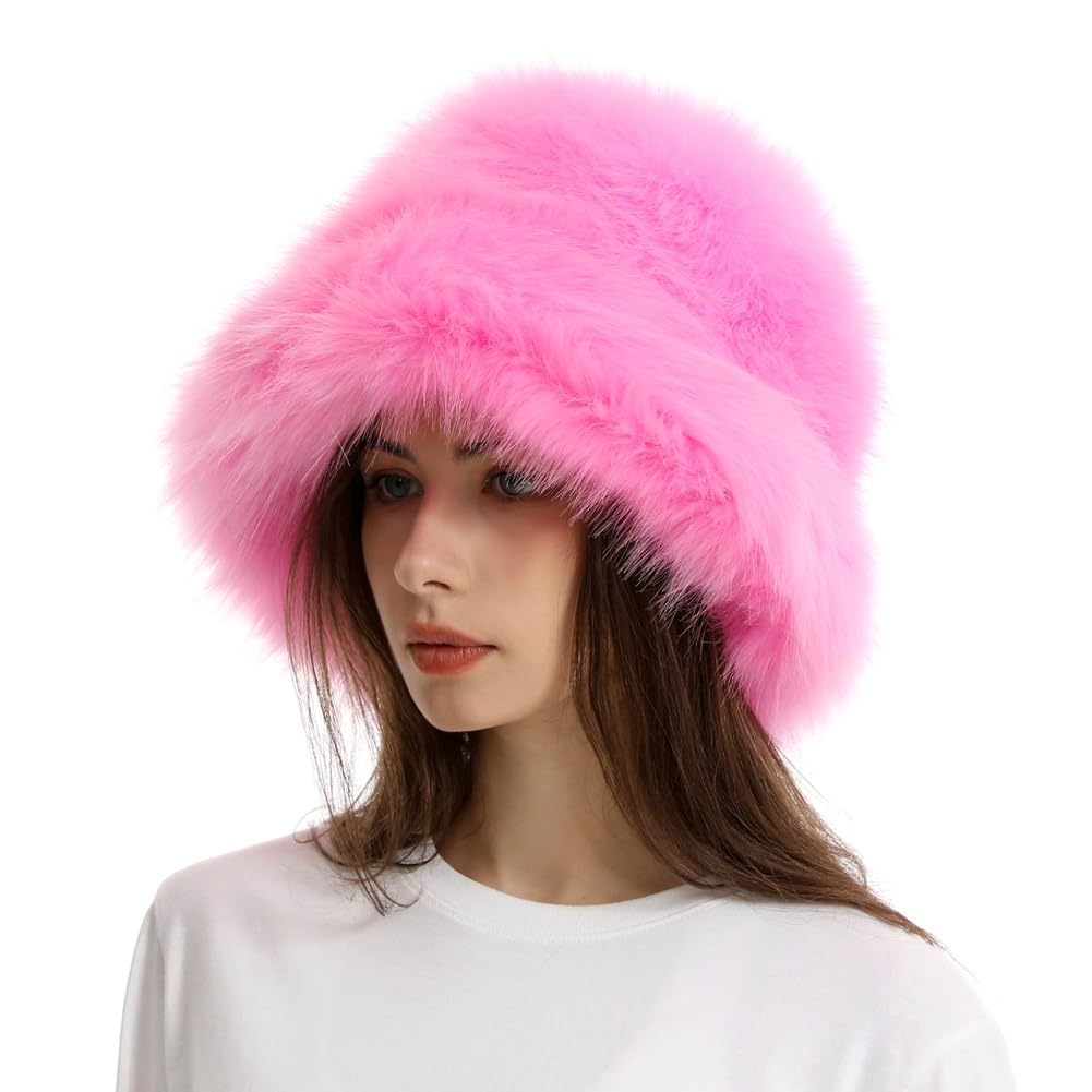 Fuzzy Bucket Hat Y2k Fashion Outdoor Fluffy Furry Plush Faux Fur Bucket Hats Fishing Bucket Hat Bucket Hats Women 2024