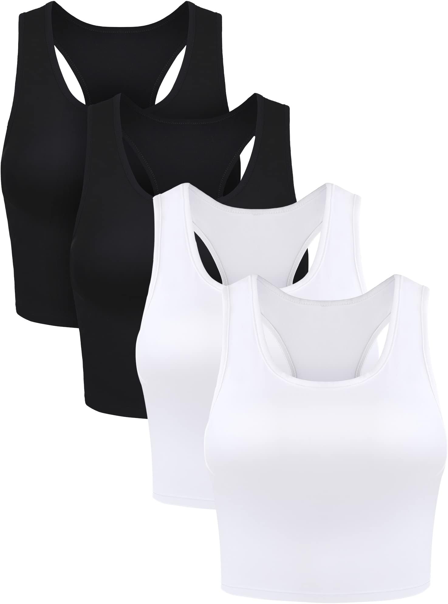 4 Pieces Basic Crop Tank Tops Sleeveless Racerback Crop Top for Women