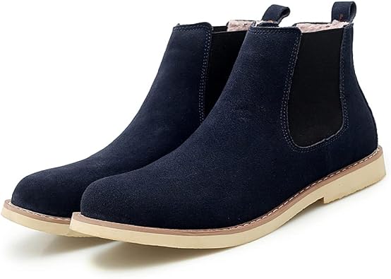 Chelsea Boots Men Suede Leather Casual Chukka Ankle Boots Classic Elastic Dress Ankle Boots for Men