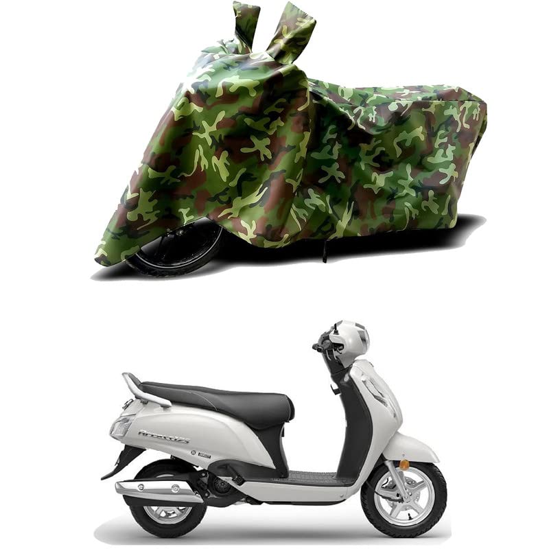 Image of 100% Water Resistant Bike Scooty Two Wheeler Body Cover Compatible For Suzuki Access 125 Drum /UV-Rays /Heat Protection /Birds Dropping /Scratchproof /Dust proof /Waterproof /All Varient[Green MJ]