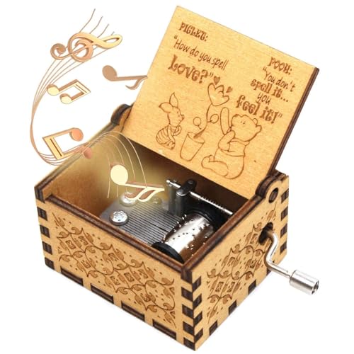 ukebobo Wooden Music Box - The Saying Music Box, Gift for Friend,Merry Christmas Music Box, New Year's Gifts, 1 Set