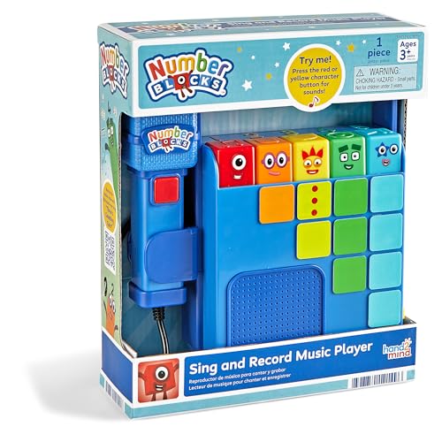 hand2mind Numberblocks Sing and Record Music Player, Kids Karaoke Microphone, Musical Toys, Toddler Boombox, Counting Toys, Preschool Math Learning Activities, Numbers for Toddlers, Birthday Gifts