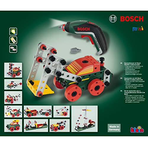 Theo Klein 8497 Multi-Tech Construction Set with Bosch Ixolino I 107 components I Battery-Powered Ixolino with light and sound I Toy for Children Aged 3 Years and up