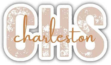 CHS Charleston South Carolina Airport Code Travel Sticker, Multiple Colors, Vinyl Laptop Water Bottle Planner Journal, Places I've Been, Luggage Decal (Orange)