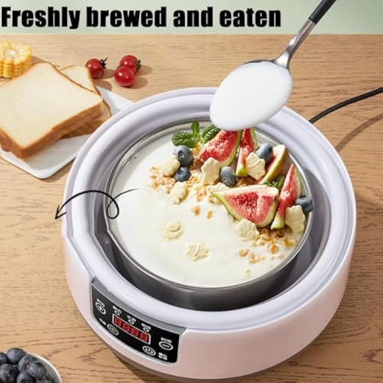 Probiotic Yogurt Maker, Adjustable Temperature and Time Control Yogurt Maker Machine, 1.2L Probiotic Yogurt Motor, Automatic Yogurt Maker Machine with LCD Display