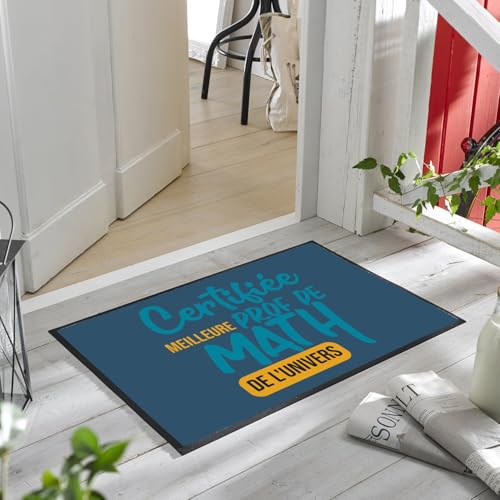 Paillasson bleu prof de math de 60x40 cm tapis entrée collège lycée