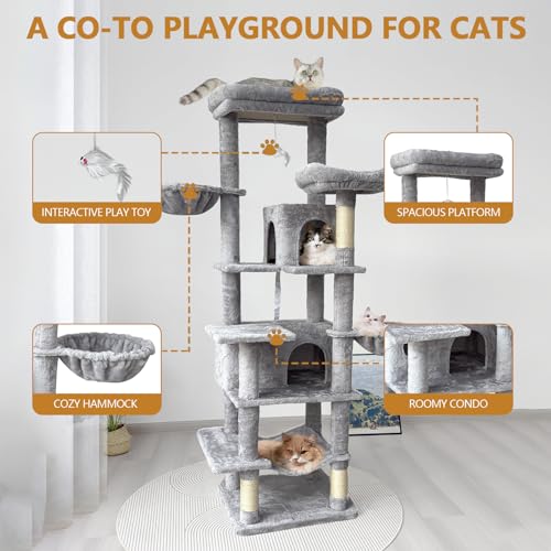 Torre para Gatos 68" con Rascadores y Hamacas miniatura 4