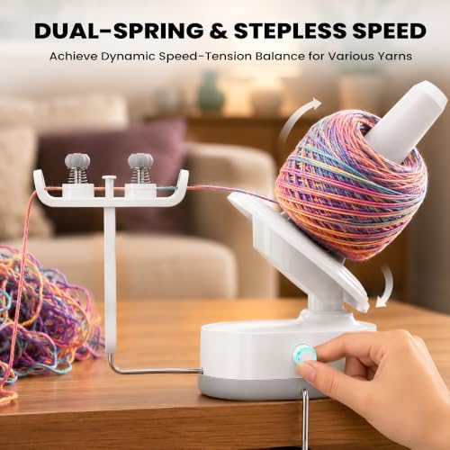Yarn Winder, 크로셰 애호가를 위한 1800mAh 배터리가 있는 전기 실 와인더 — 사진 5