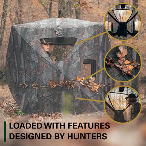 Rukket Hunting Blind | Ground Blind Stand for Deer, Turkey, Duck Hunting (360 View Hub-Style) - Thumbnail 4