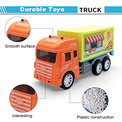 Wikineon Pizza Delivery Toys, Garbage Truck, Police Car Ambulance Toy, Toy Food Truck, Kids Toys Cars, Toddler Toys, Green Toys As Perfect Role-Play Toy Car For Toddlers Ages 3+, Yellow Orange Color #TOP2