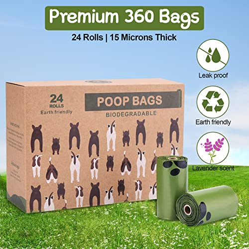 Ownpets Dog Poop Bags (360 counts), Ultra Thick Lavender-Scented Dog Waste Bags, Leak-proof & Biodegradable Pet Poop Bags for Dogs Daily Walks - 24 Rolls - Image 3