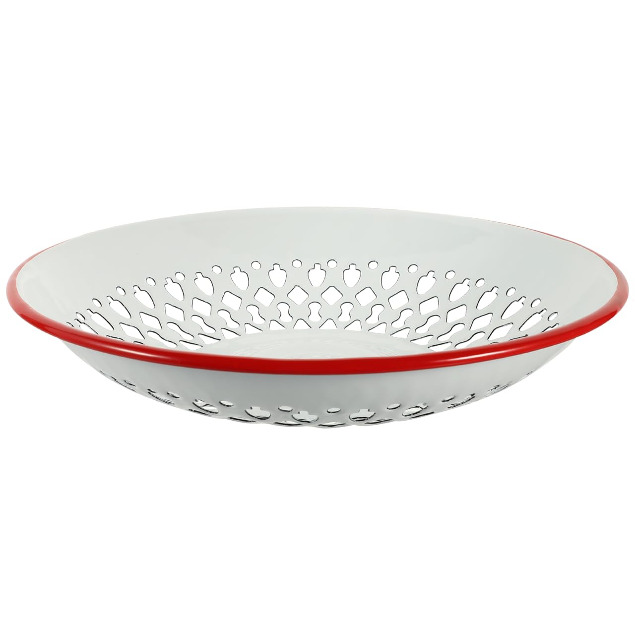 UPKOCH Panier De Vidange Multifonctionnel En Émail 9.72X9.72X1.89 Pouces Égouttoir Léger Pour Fruits Noix Et Rangement Cuisine