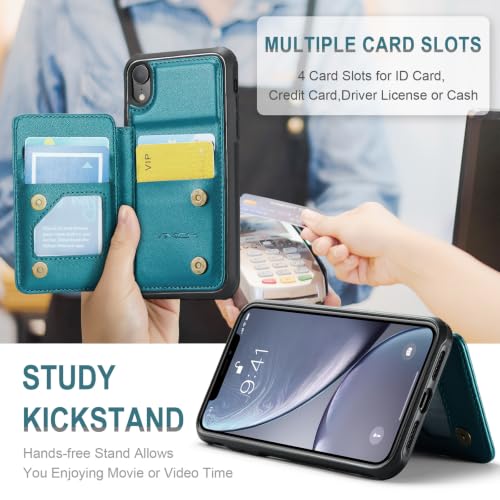 Vinich for iPhone XR Wallet Case with Card Holder, Bluish Green by Vinich - Used condition - Image 6