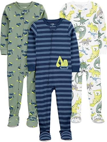Simple Joys by Carter's boys Snug-fit Footed Cotton Pajamas Baby and Toddler Sleepers