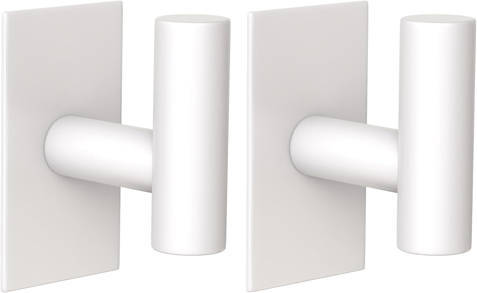 Wall Towel Hooks, Heavy Duty Sticky Holder Waterproof Towel Hooks for Hanging Coat, Clothes, Closet Hook Wall Mount for Kitchen (White, 2 Pack)