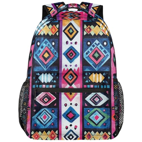 Kids Backpacks for Boys Girls - 16 Inch Western Aztec Schoolbag Lightweight Waterproof Book Bag for Preschool, Kindergarten, Elementary Back to School Children