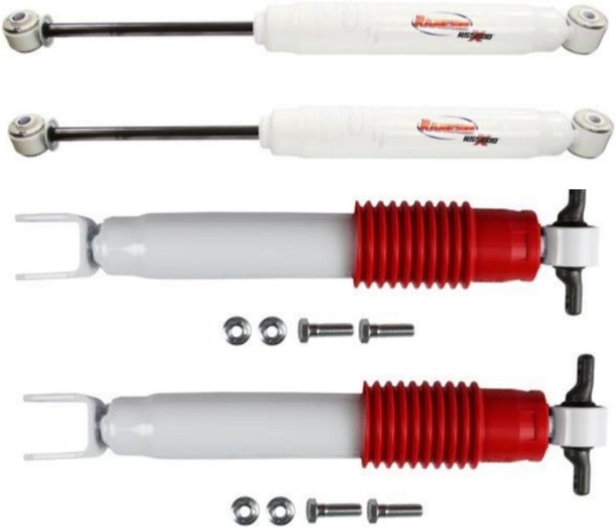 RS5000X Series Set of Front & Rear Shocks fits 2011 2024 Silverado Sierra 2500 HD 3500HD 4WD 2WD with 0" Lift - Improved Handling and Stability - Includes TrendsAuto Decal