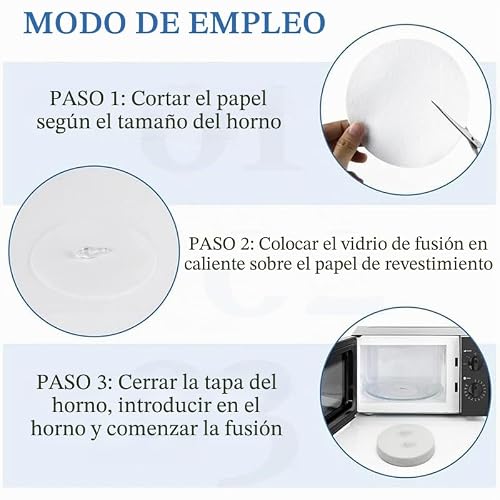 Miniatura 4 de 100 Hojas De Papel Para Horno De Microondas De 4.7 Pulgadas, Redondo, De Fibra De Cerámica, Aislamiento, Manta De Fibra De Cerámica, Papel De Estante De Horno Termofusible Para Fusión De Vidrio,
