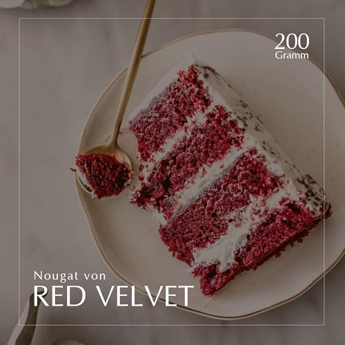 1880, Turrón mit Autoren-Schokolade Red Velvet, cremige Textur, umhüllt von einer knusprigen Schokoladenschicht, edle Zutaten, authentischer Geschmack, der teuerste Turrón der Welt, 200 g