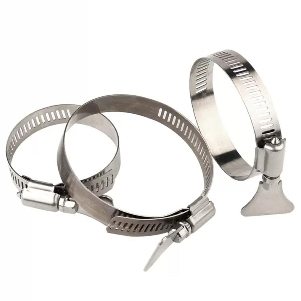 304 Edelstahl 8-44mm Handgedrehte Kehle SS304 Mini-Clips Griff Gas Wasser Aquarium Rohrschelle(21 44 mm)