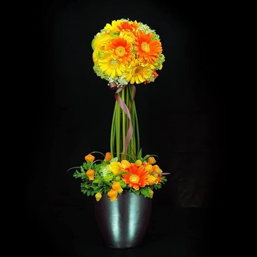 Grtefhu 14Pcs Fake Daisies Flowers Artificial Centerpieces,Faux Gerbera Daisy Flowers Bouquet For Home & Table Decor（Yellow #TOP7