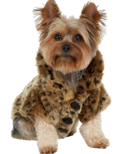 WISHLAND Dog Jacket Luxury Leopard Faux Fur Jacket Winter Clothes Pet Dogs Coat for Autumn and Winter Wearing