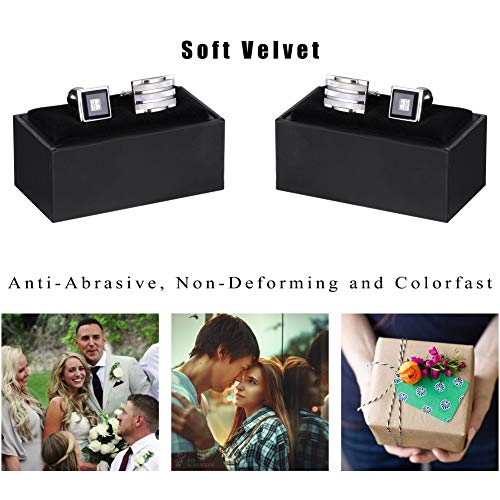 Hooami Cufflink Box Tie Clip Bar Gift Box Black Jewelry Gift Box #TOP4