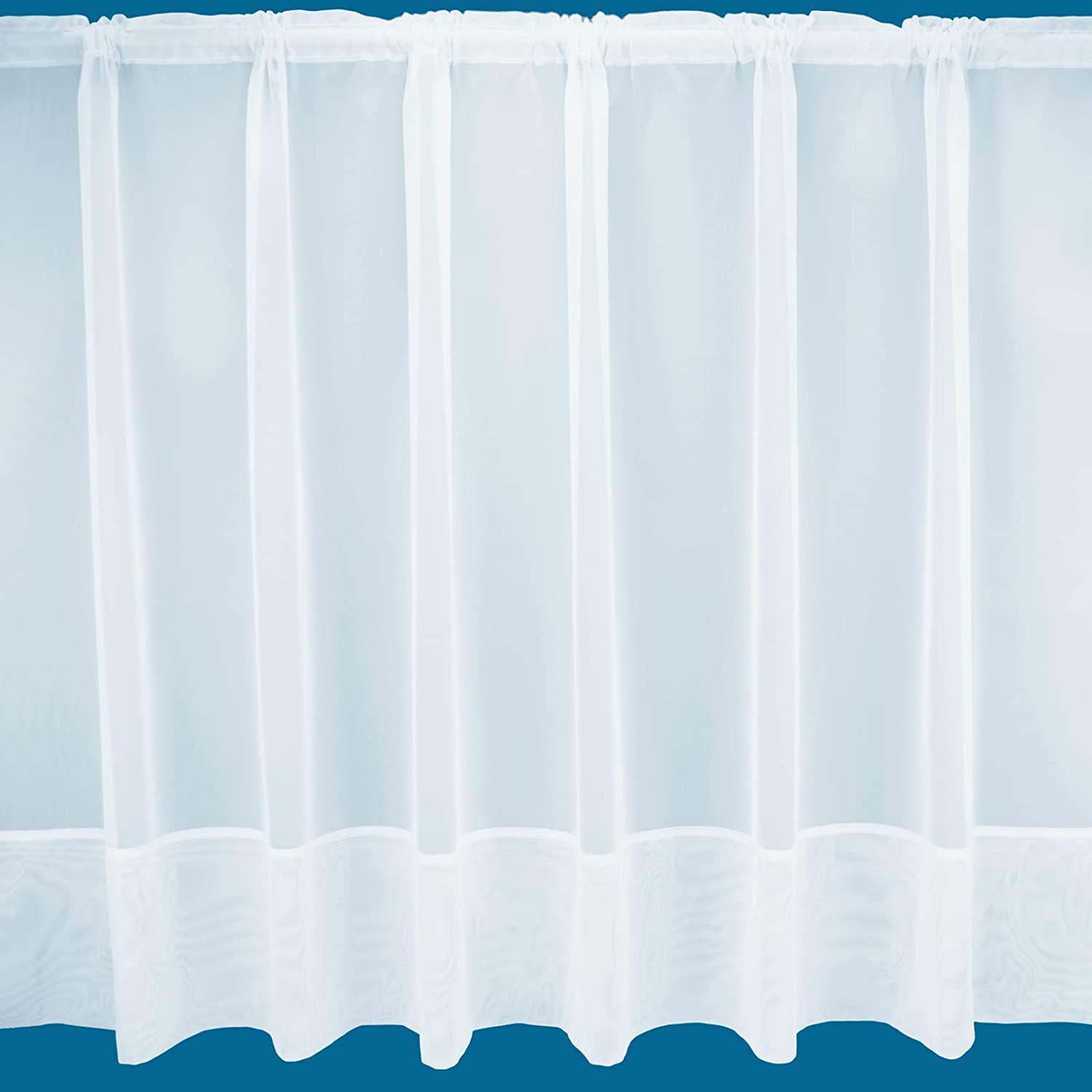 Netcurtainsuk Unisex White Marseilles Plain Envelope Hemmed Net Curtain In - Sold By The Metre (Drop: 107Cm (42''))
