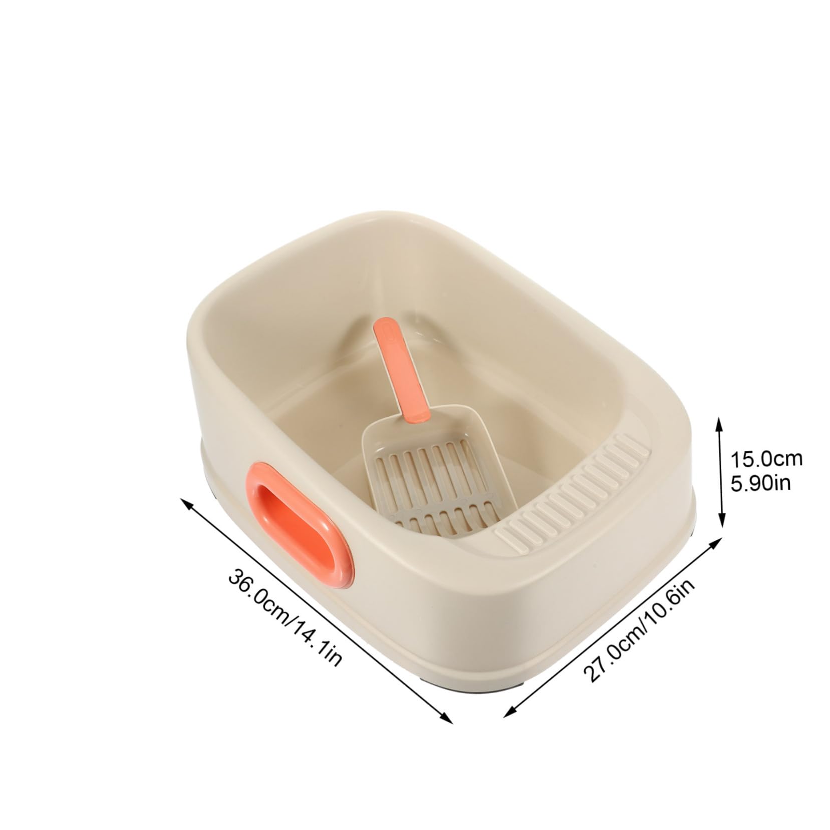 Totority Cat Litter Basin Kitten Potty Pet Plastic Toilet Small Litter Box Enclosure -Splashing Design