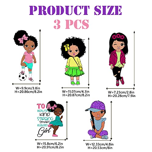 5 Sheets Heat Transfer Sticker For Clothing Black Girl Cute Style Smart Kids Series Iron On Decals Design A-Level Washable Iron On Patches For T-Shirt Women Girl Diy Clothing Coat #TOP1