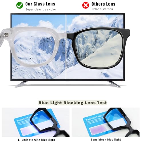 Image of Blue Light Glasses for Woman /Men TR90 Computer Eyeglasses with Anti Eyestrain & UV Glare (Transparent)