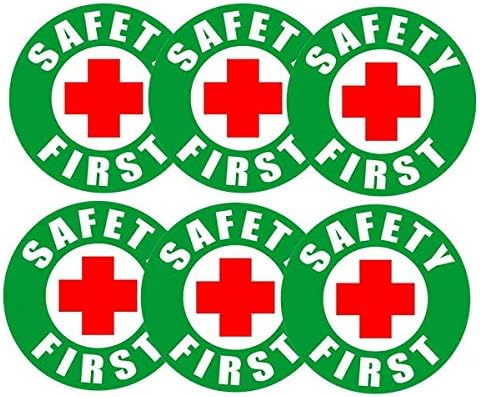 Security First Sticker Outdoor/Indoor (6 Pack) 2 X 2 Safety First Warning Label Sticker Decal ...