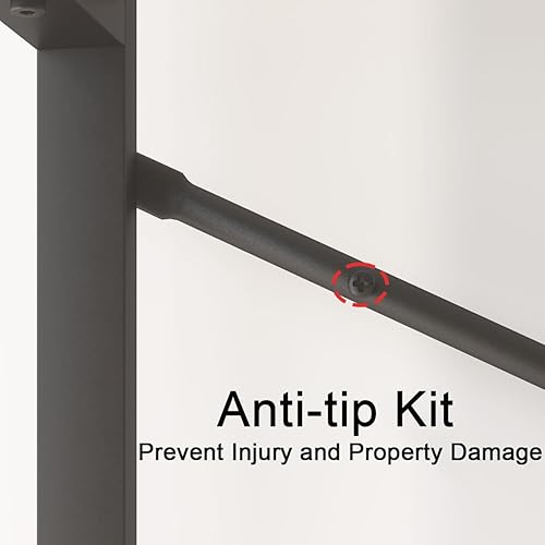 Miniatura 39 de HSH Furniture estante vintage industrial, librero rústico, estantería de madera y metal abierto, roble oscuro Roble negro,Roble gris claro.,Marrón