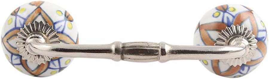 Indian Shelf 2 Pack Brown Kitchen Cabinet Handles for Drawer Pulls Door Dresser Silver Hardware 6" Hole to Hole -BH-81-CK-53