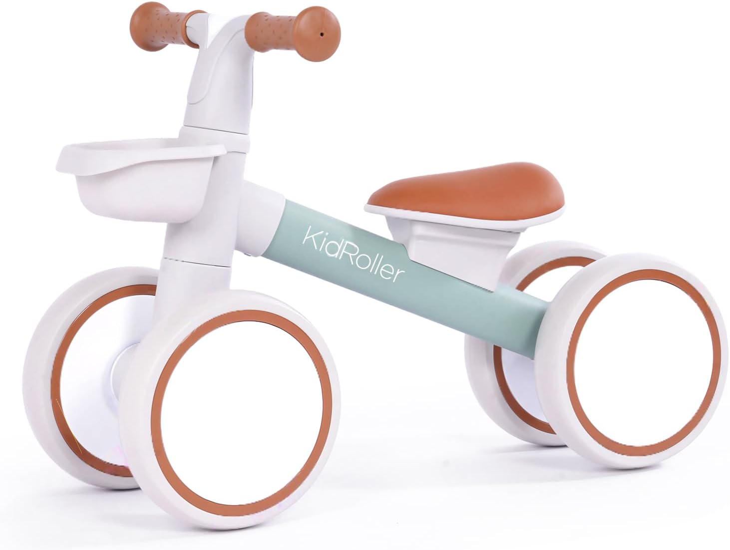 Kid's Balance Bikes for 1 Year Old Boys and Girls, 12-36 Months Toddler Ride-on with Adjustable Seat and a Front Basket, First Birthday Gifts (Green)