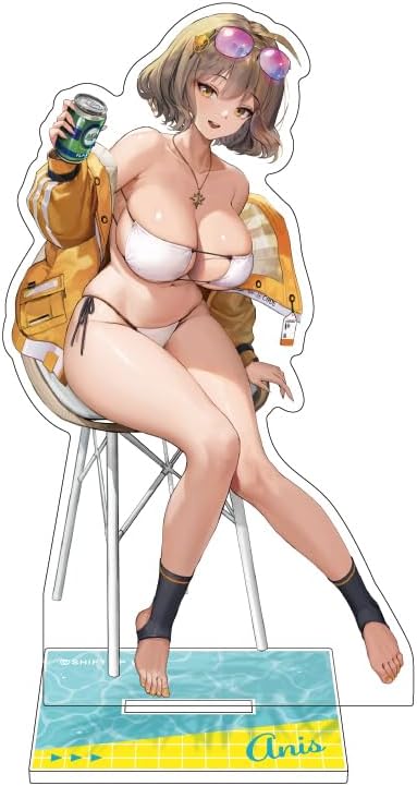 Algernon Products NIKKE Acrylic Stand - Summer - Anise, Approx. W 1.7 - 2.6 x H 5.2 inches (44 - 65 x 133 mm), Acrylic