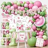 One In A Melon Party Decorations Girl, Watermelon 1st Birthday Party Decorations, Summer Sweet One Pink Watermelon First Party, Our Little Sweetie is One in A Melon for 1st Year Old Girl Bday Supplies
