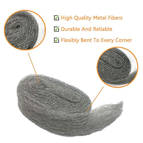 Steel Wool Fill Fabric DIY Kit, Coarse Wire Wool Hardware Cloth, Gap Blocker, Keep Mice Away from Holes/Siding/Pipeline/Vents in Garden, House, 6 Pack × 10FT by Alabrocon - Image 2