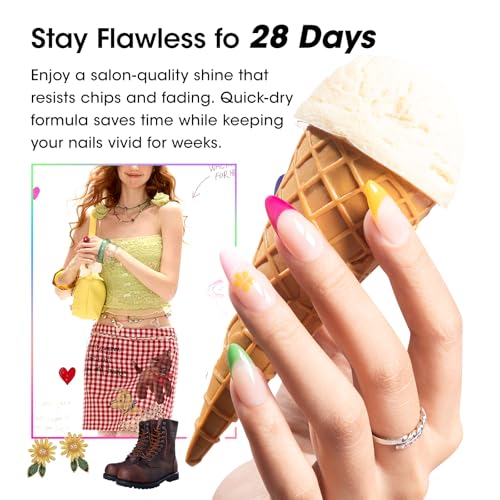 Gellen 24pcs Gel Nail Polish Set, 20 Gel Polish Colors with Base Coat and Glossy Matte Cateye Top Coat, HEMA TMPTA TPO 3-Free Red Pink Green White UV Cured Soak Off Salon Nail Kit, Girl