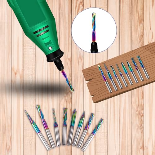 BFVV 8 PCS CNC Router Bits Set 1/4 Inch Shank for Woodworking by BFVV - Used condition - Image 6