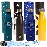Sternitz Botella de Agua Hydra Acero Inoxidable con Aislamiento al vacio. Mantiene Tus Bebidas frías por 24 Horas y Calientes por 12 Horas. Water Bottle (Negro Original)