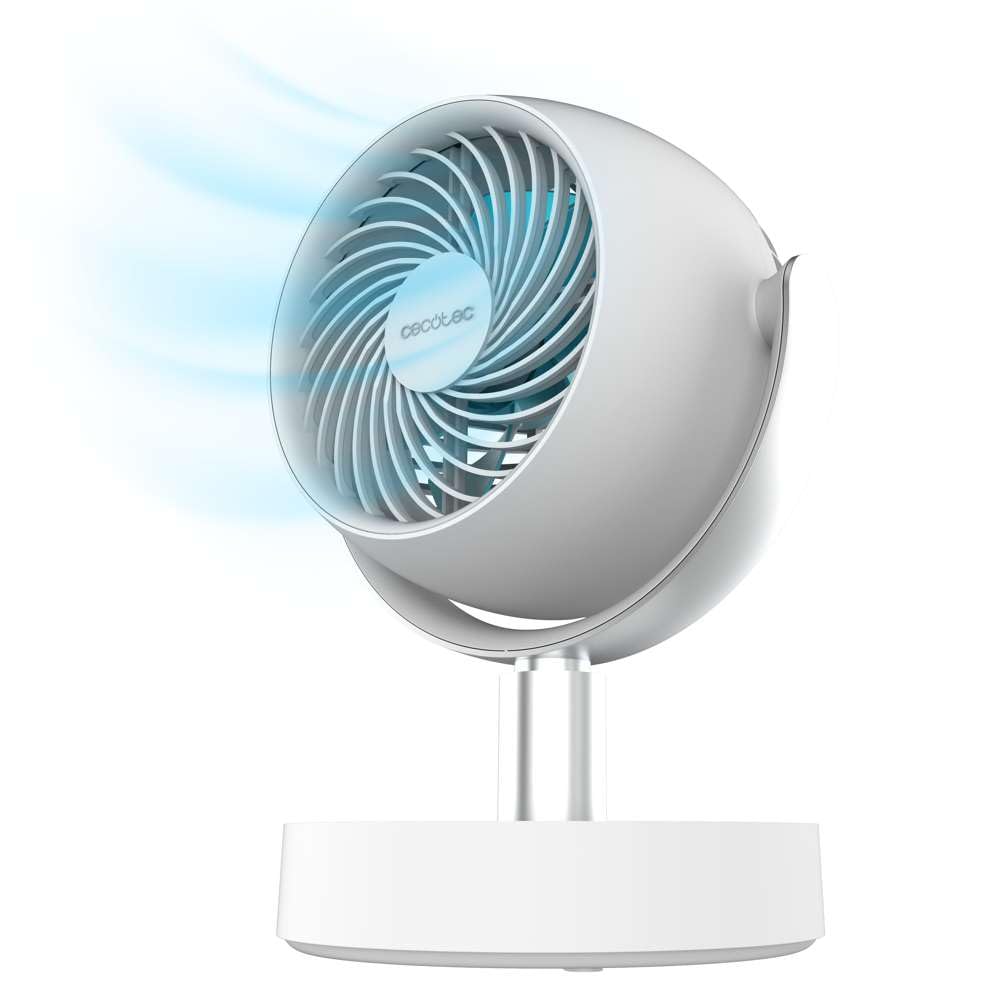 Cecotec Tischventilator EnergySilence 800 Cyclone Desk Portable, DC Motor 10 W, 6 Zoll, 4000 mAh Akku, 5 Geschwindigkeiten, 60º Oszillation, Verstellbare Neigung, Lange Lebensdauer