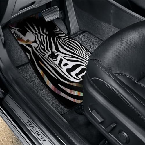 Tapis de sol voiture zèbre abstrait avec talonnette de sécurité