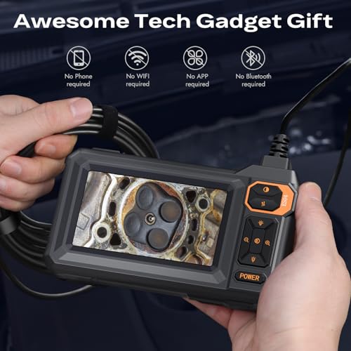 Endoscope Camera with Light, 1920P HD Borescope Inspection Camera with 4.3" IPS Screen, AukonVee IP67 Waterproof with 8 LEDs & 16.5ft Semi-Rigid Snake Camera for Automotive Pipe Tools Gadgets for Men by AukonVee - Image 7