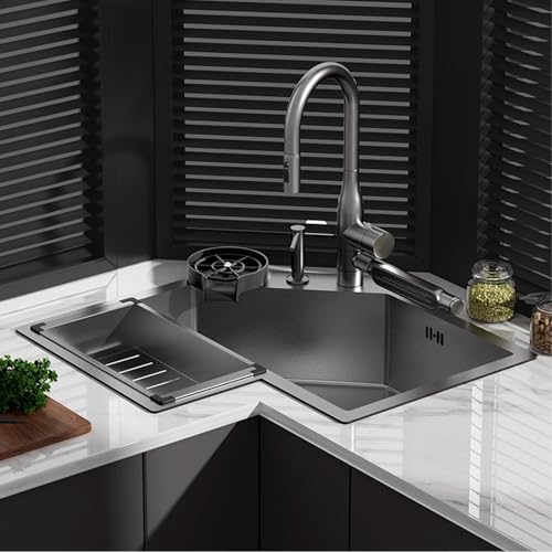 Fregadero Cocina 1 Seno Esquinero de Una Cubeta Moderno Bar con Grifo Cascada for Cafeterías Restaurantes
