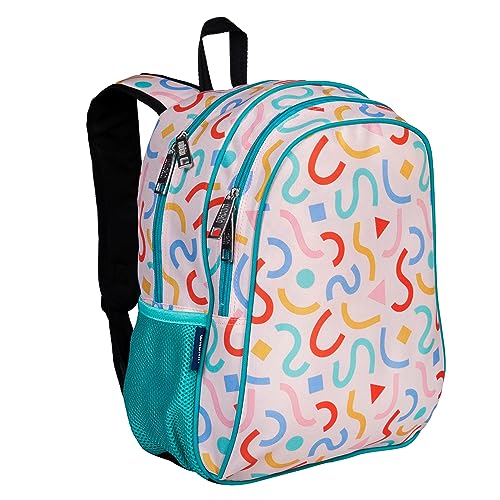 Image of Wildkin 15 Inch Backpack for Kids, Confetti Peach | Ages 5-10, padded straps, side water bottle pocket - coordinates with matching Wildkin lunch boxes