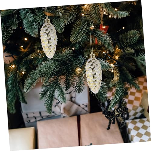 SWOOMEY 10 Pcs Pinhas Foscas Pingente De Suspensão De Árvore De Natal Mini Pinha Vintage Bola De Enf