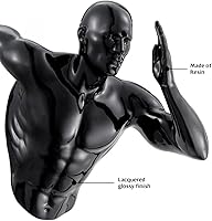 Vista 2 de Esculturas de decoración de pared, caminos de pared de 13 pulgadas con accesorios incluidos (negro)