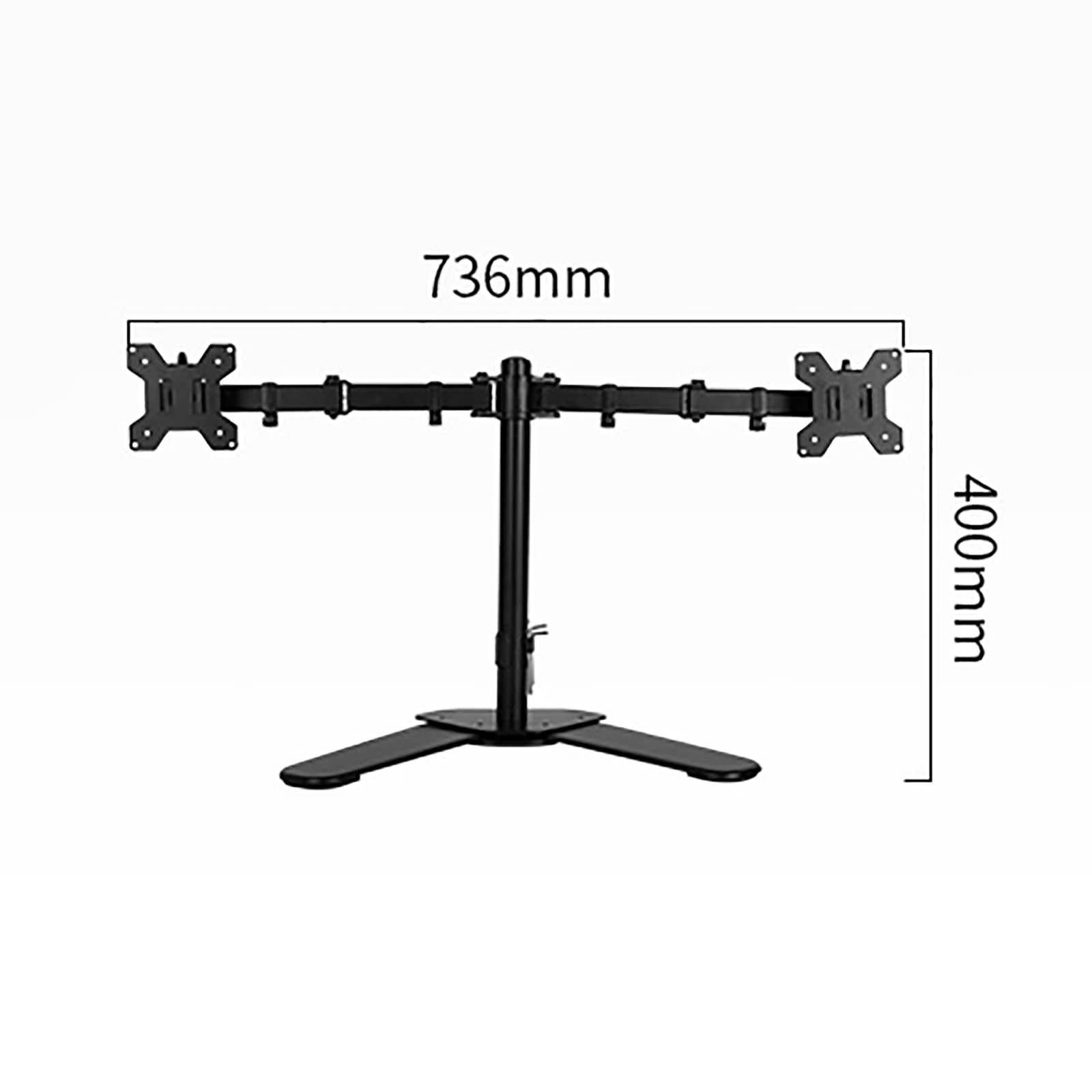 Supporto Doppio per Monitor, Compatibile con 2 Monitor da 10 A 27 Pollici, Altezza Regolabile, Girevole, Inclinabile, Ruotabile, Portata Massima 10 Kg/22 Libbre.